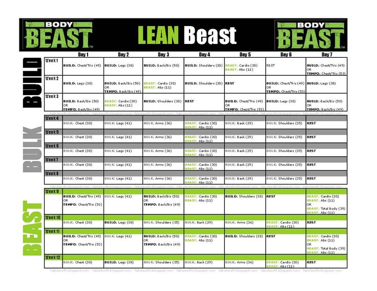 Lean body workout pdf